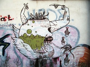 Abstrakti grafitti seinällä copyright Jan Holmberg janholmberg.weebly.com Mainio blogi